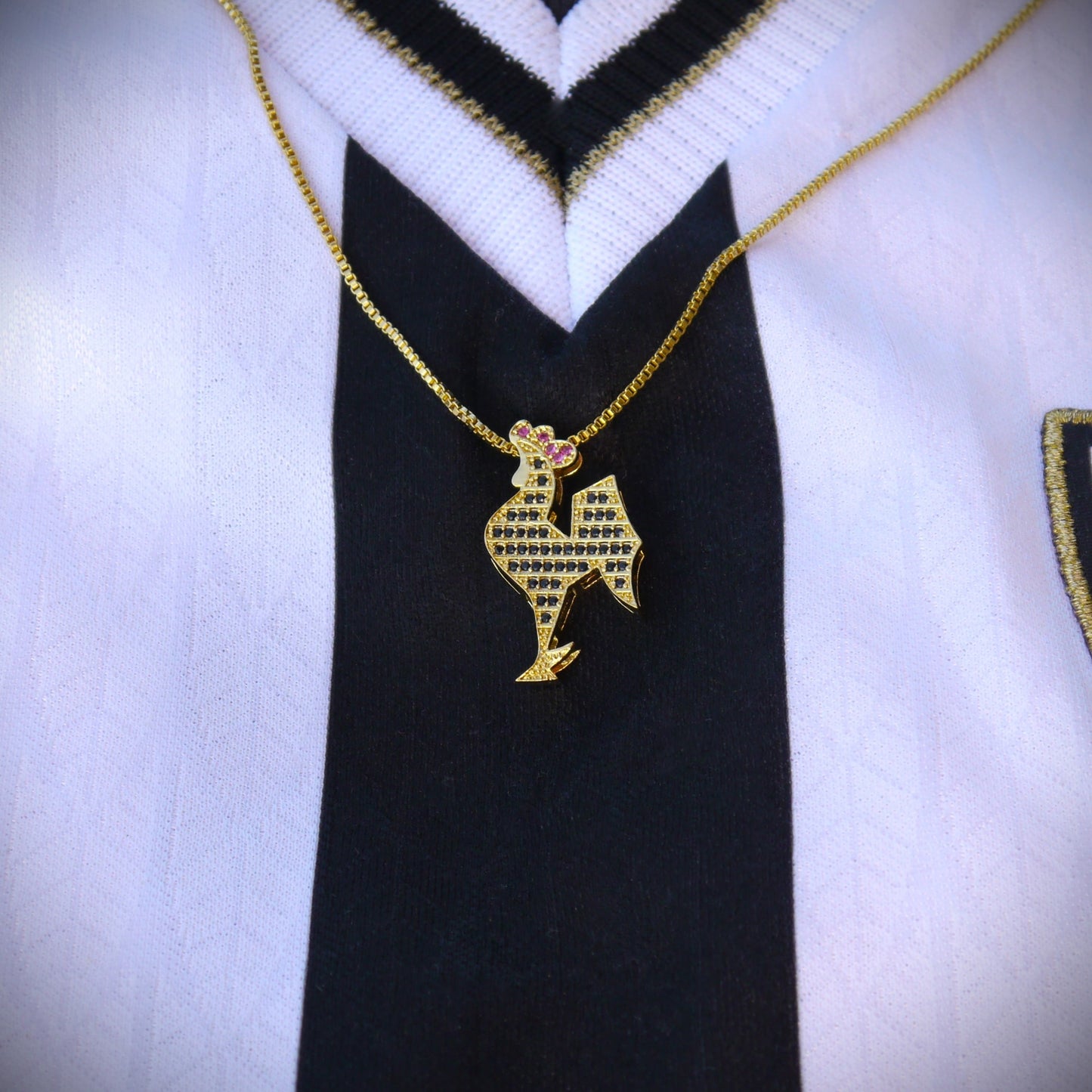 Pingente Galo Ouro + Colar