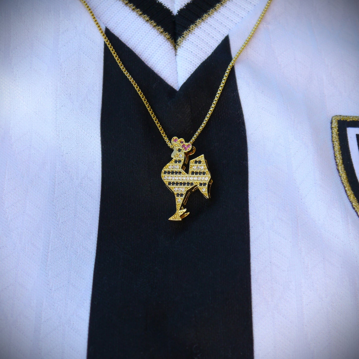 Pingente Galo Ouro + Colar